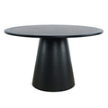 Jofran Nash Mid-Century Modern Round Pedestal Dining Table for Kitchen or Dining Room, Black, 30 Dining Height
