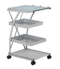 SD STUDIO DESIGNS Modern Triflex Mobile Storage Taboret for Arts and Crafts Silver 18.5 W x 16 D x 25.5 H