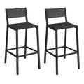 VASAGLE Bar Stool Set of 2, Bar Chairs for Kitchen, Dining Room, Industrial, Charcoal Gray and Black ULBC070B22