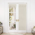 NICETOWN Linen Door Curtain for Door Window, Farmhouse French Door Curtain Shade for Kitchen Bathroom Thermal Insulated 100% Bla