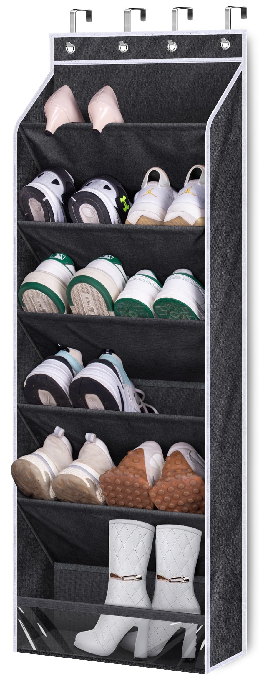 KEETDY Over the Door Shoe Organizer Fit Big Shoes Large Shoe Rack for Door Hanging Shoe Organizer for Closet Door Storage Boots,