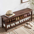 XKZG Storage Bench Wooden Shoe Rack Bench Rustic Solid Wood Entryway Bench (Brown,47.2)