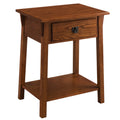 Leick Home 9066-RS Mission End Table with Drawer, Made with Solid Wood, Side Table for Living Room, Bedroom, and Office, Russet 
