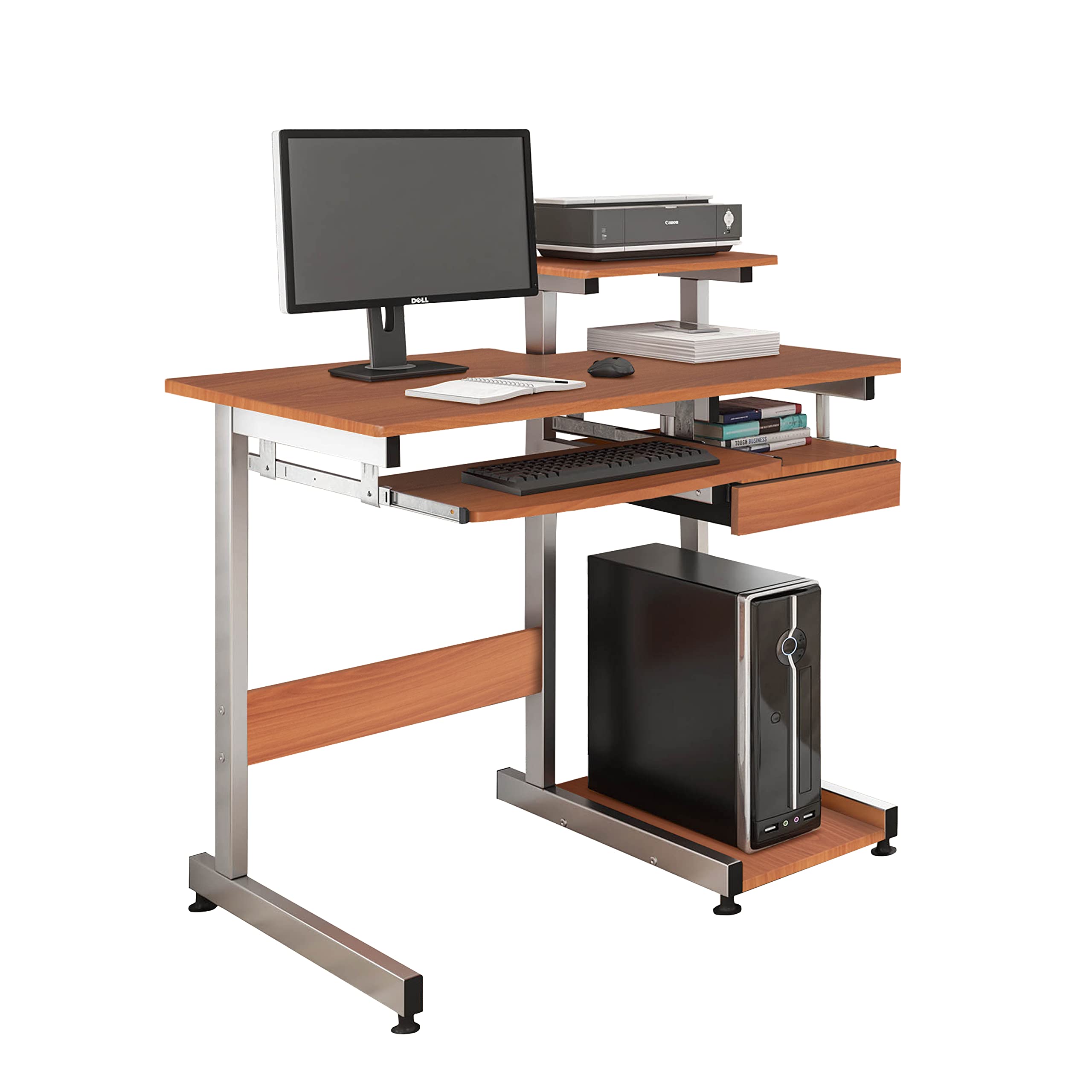 Techni Mobili Complete Computer Workstation Desk, 38 W x 22 D x 35 H, Woodgrain