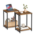 VASAGLE Side Tables Set of 2, Small End Table, Nightstand for Living Room, Bedroom, Office, Bathroom, Rustic Brown and Black ULE