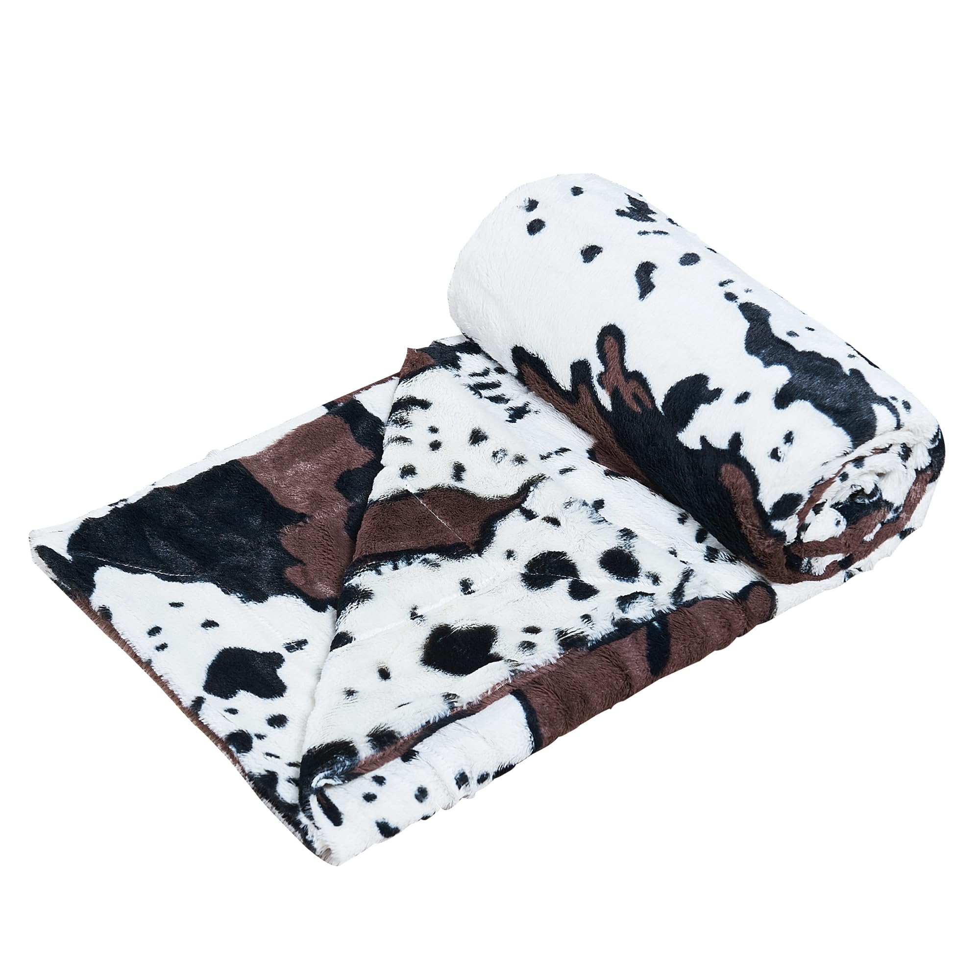 Home Soft Things Cow Print Blanket Throws Animal Black White Brown Throw for Chair Bedroom Living Room Sofa Couch Bed Outdoor Do