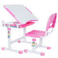 VIVO Pink Height Adjustable Childrens Desk and Chair Set | Kids Interactive Workstation