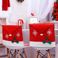 Tatuo 4 Pieces Christmas Chair Covers Decor, Santa Claus Red Hat Snowflake Chair Xmas, Kitchen Dining Chair Slipcovers Sets for 