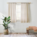 Valea Home Linen Curtains Panel 54 inch Long Light Filtering Rod Pocket Crude Drapes for Bedroom Living Room Farmhouse Window Tr
