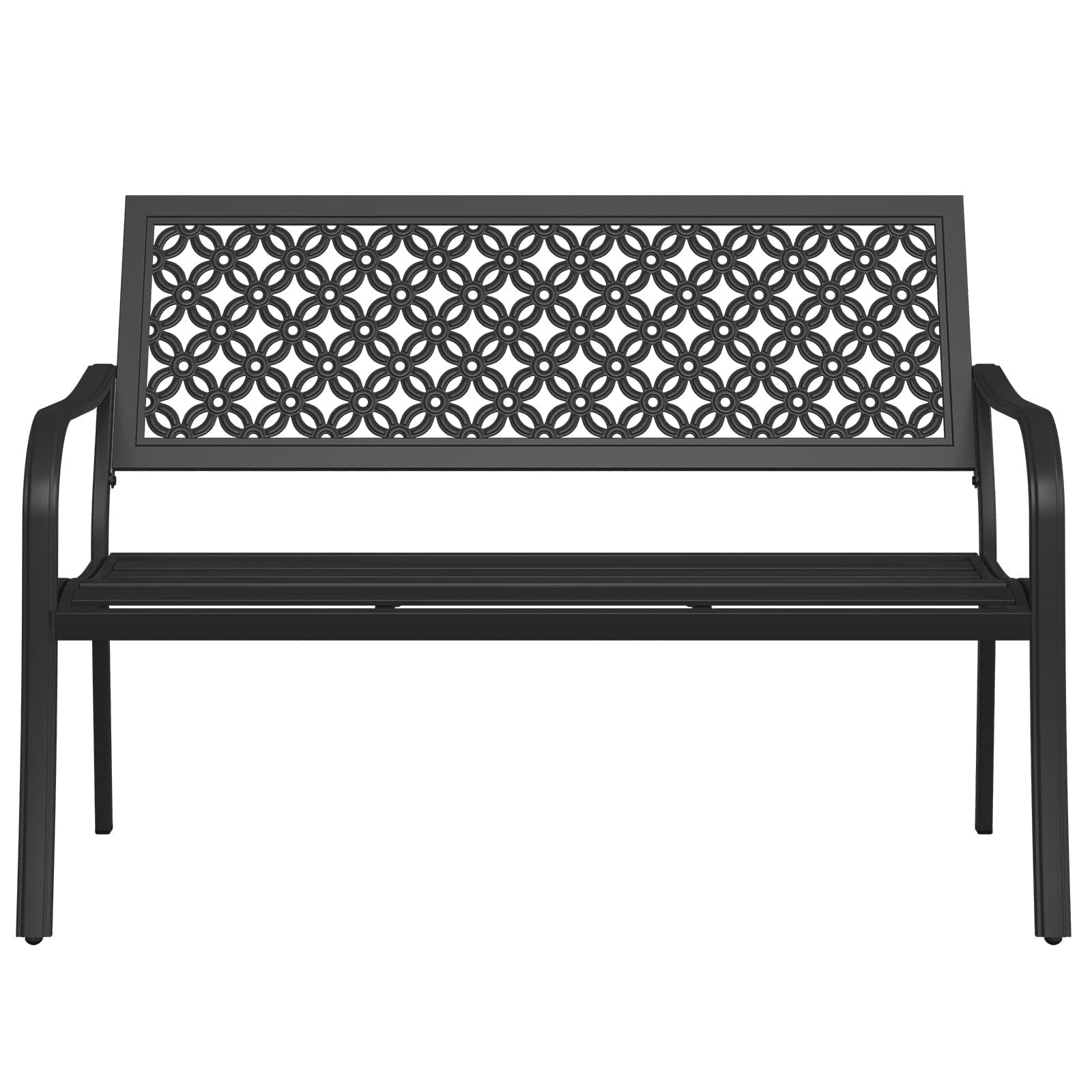 Grand patio 50  Outdoor Bench, Garden Benches with Anti-Rust Metal Powder Coated Frame, Patio Bench for Front Porch Park Outside
