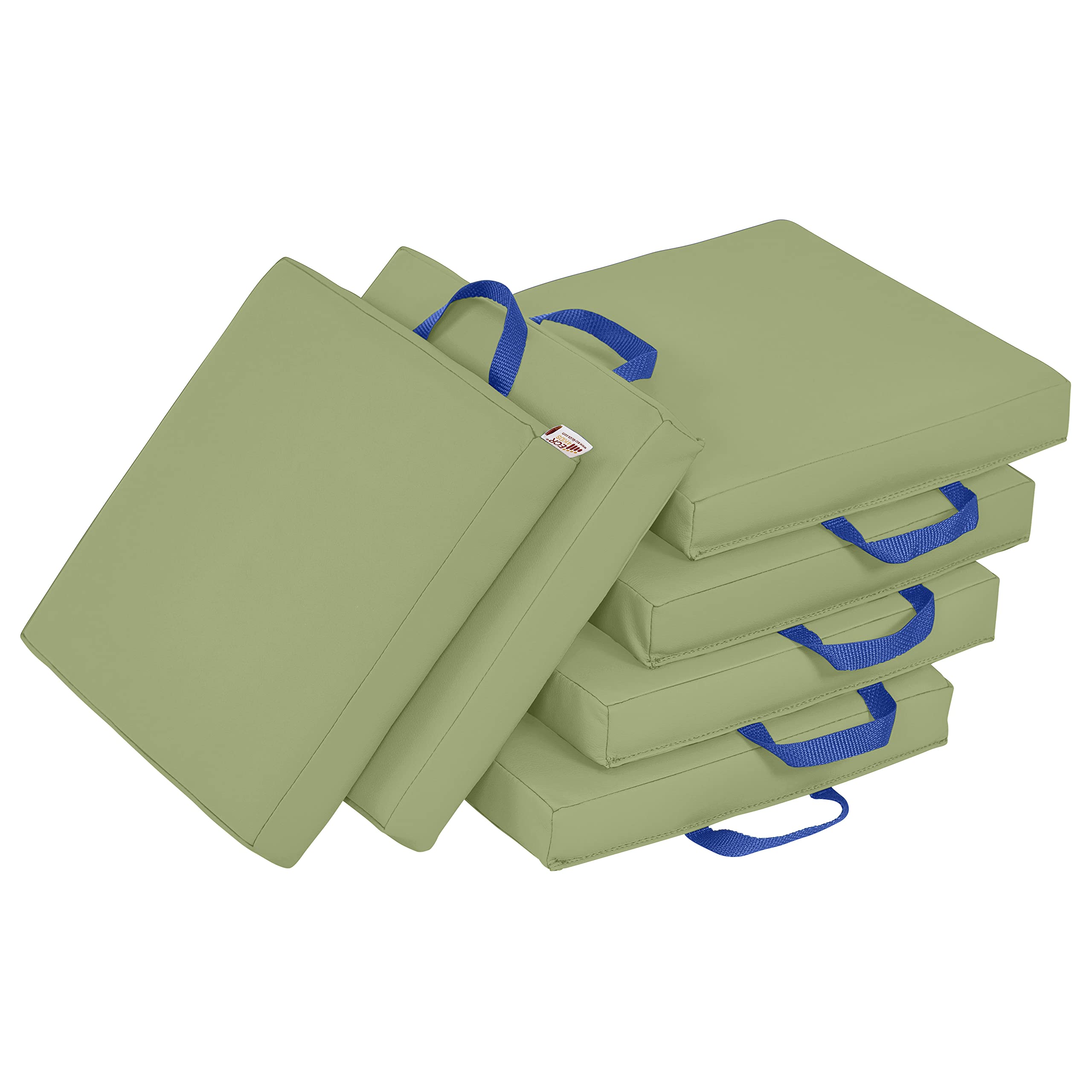 ECR4Kids SoftZone Floor Cushions, Square, Flexible Seating, Fern Green, 6-Piece