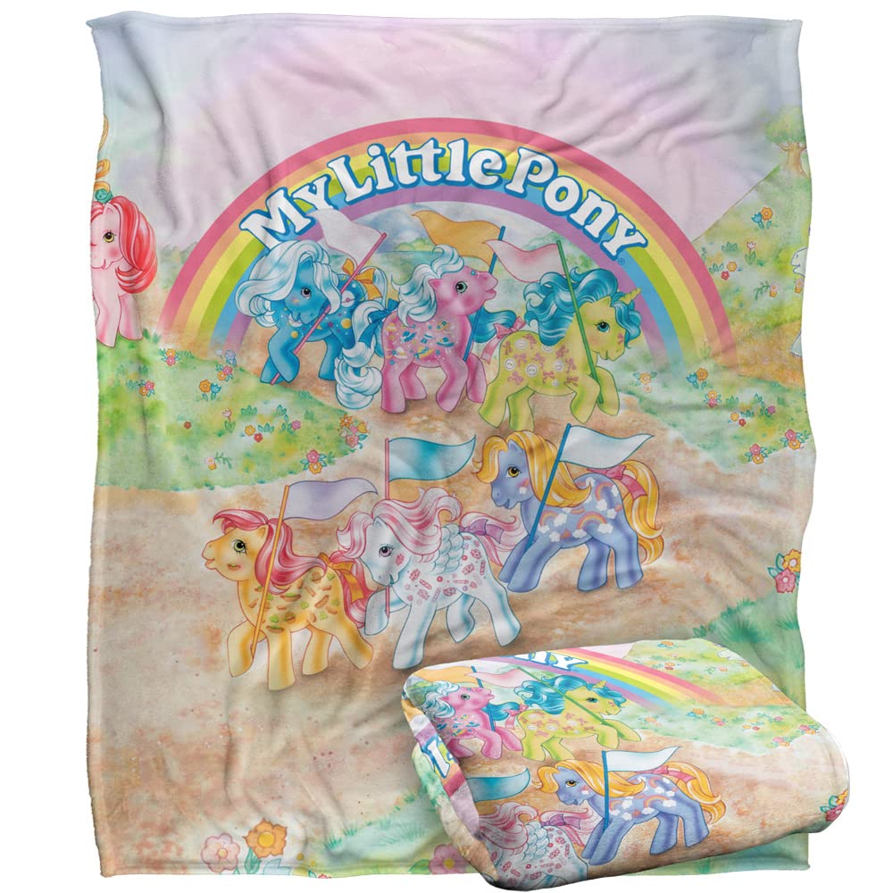 My Little Pony Retro Classic Ponies Officially Licensed Silky Touch Super Soft Throw Blanket 50 x 60