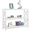 Yaheetech Console Table with 3 Storage Shelves, Entryway Table Sofa Side Table Narrow Long Bookshelf for Hallway Living Room, Ac