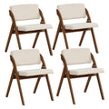 GOFLAME Folding Dining Chairs Set of 4, Upholstered Kitchen Chairs with Padded Seat & Backrest, Modern Side Chairs with Rubber W