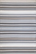 Mad Mats Geometric Outdoor Rug, Reversible Plastic Mat (5 x 8, Stripes - Cool Grey)
