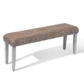 AV CONNECT Acacia Solid Wood Bench with Woven Water Hyacinth Seat, Entryway Bench, Wicker Benches Indoor for Hallway, End of Bed