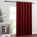 NICETOWN Glass Door Curtains for Window, Wide Thermal Curtain Panels, Sliding Door Drapes, Extra Wide Curtains (Burgundy Red, 80