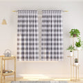 NATUS WEAVER Buffalo Check Curtains 45 inches Long Cotton Basement Grey and White Gingham Plaid Kitchen Window Curtain Panels Li