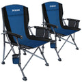 XGEAR Portable Camping Chairs for Adults with Padded Hard Armrest, Sturdy Folding Camping Chair with Cup Holder, Storage Pockets