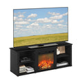 Furinno Classic 60 Inch TV Stand with Fireplace, Americano