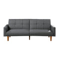 Benjara Fabric Adjustable Sofa with Square Tufted Back, Gray