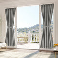 Vatge Dual Rod Pocket Side Door Window Curtains - French Door Curtain for Front Door, 1 Panel, W25 x L80, Silver Grey
