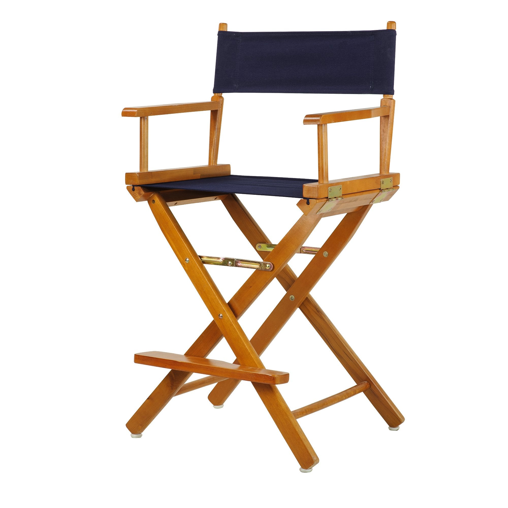 Casual Home 24 Directors Chair Honey Oak Frame-with Navy Canvas, Counter Height