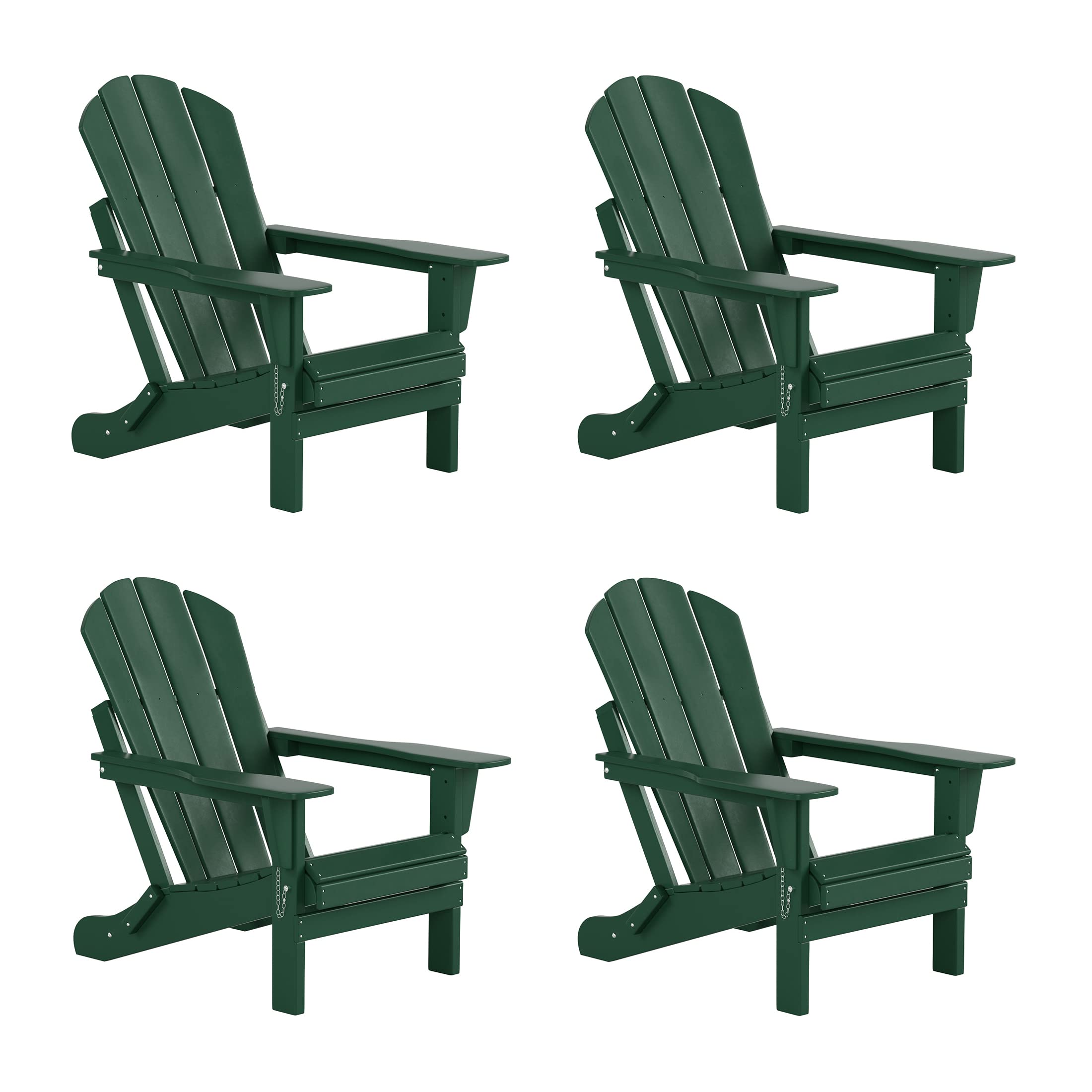 WestinTrends Outdoor Adirondack Chairs Set of 4, Plastic Fire Pit Chair, Weather Resistant Folding Patio Lawn Chair for Outside 