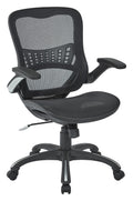 Office Star Ventilated Managers Office Desk Chair with Breathable Mesh Seat and Back, Black Base, Black