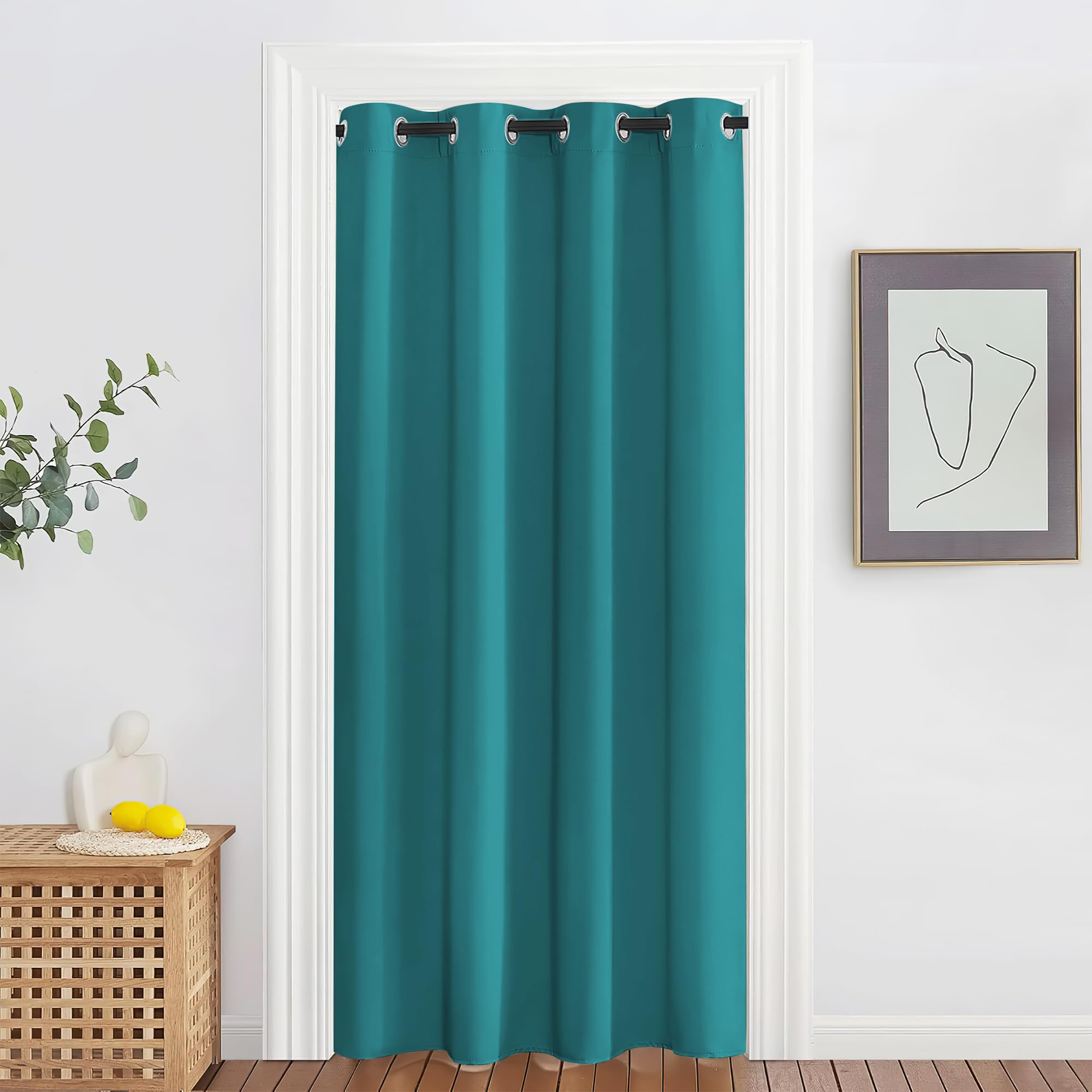 NICETOWN Blackout Doorway Curtain Drape 78 inch Long - Grommet Noise Reducing Thermal Insulated Solid Modern Window Treatments f