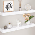 Ballucci Modern Floating Shelves 24, Set of 2 Wood Wall Mount Ledges for Nursery, Living Room, Bathroom, Kitchen, Office, White