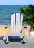 Safavieh PAT7042B Outdoor Collection Brizio Grey Wash Rocking Adirondack Chair