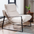 LukeAlon Modern Sherpa Accent Armchair, Upholstered Living Room Chair with Metal Base Thickened Cushion Single Sofa Chair Comfy 