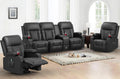 YONISEE Recliner Sofa Set, 3 Seat Recliner Sofa with 2 Pieces 360 Swivel Recliner Chair with Heat and Massage, Manual Recliner H
