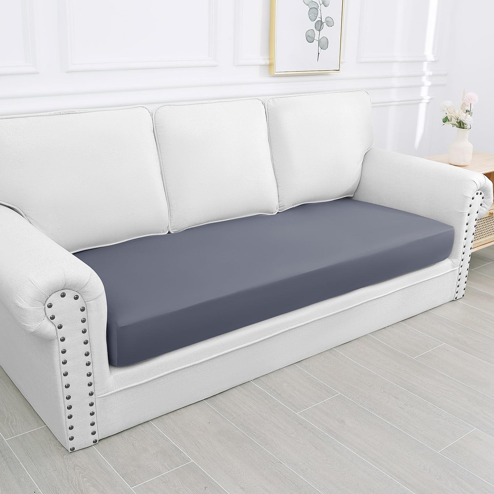 Smiry Waterproof Couch Cushion Covers, Stretch Replacement Sofa Cushion Covers, Soft Seat Cover Elastic Furniture Protector for 