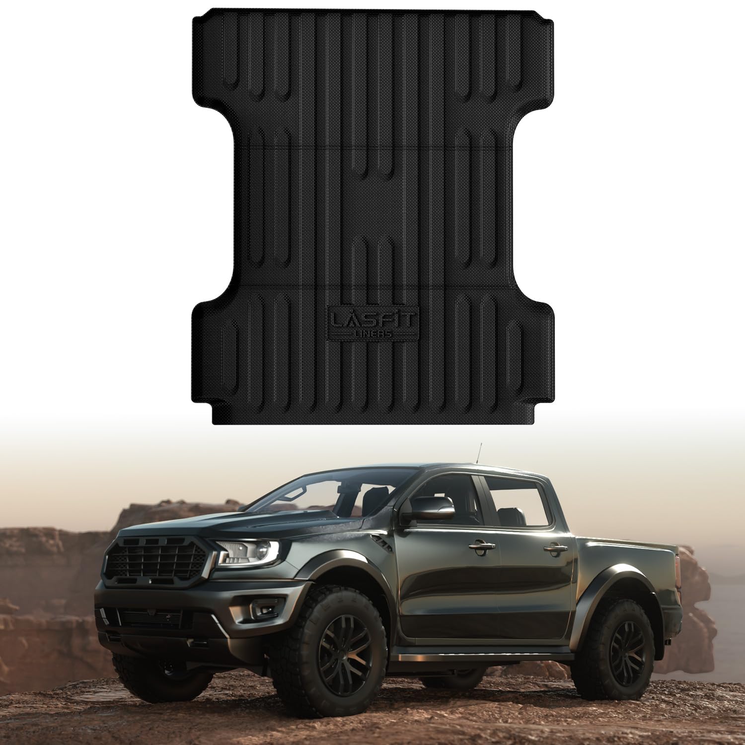LASFIT 6FT4 Trunk Bed Mat for Ram 1500 2019-2025 Standard Bed (6.4 FT / 76.3inches) NOT for Classic Model or Model with RamBox, 