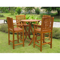 International Caravan Furniture Piece Pontevedra Set of 5 Bar Height Table Group