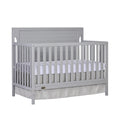 Dream On Me Cape Cod 5-In-1 Convertible Crib In Pebble Grey, Greenguard Gold And JPMA Certified, Built Of Sustainable New Zealan