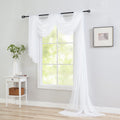 White Sheer Scarf Valance Curtains for Windows 216 Inches Long - Sheer Fabric for Draping Canopy Bed Curtain Scarf Wedding Arsh 