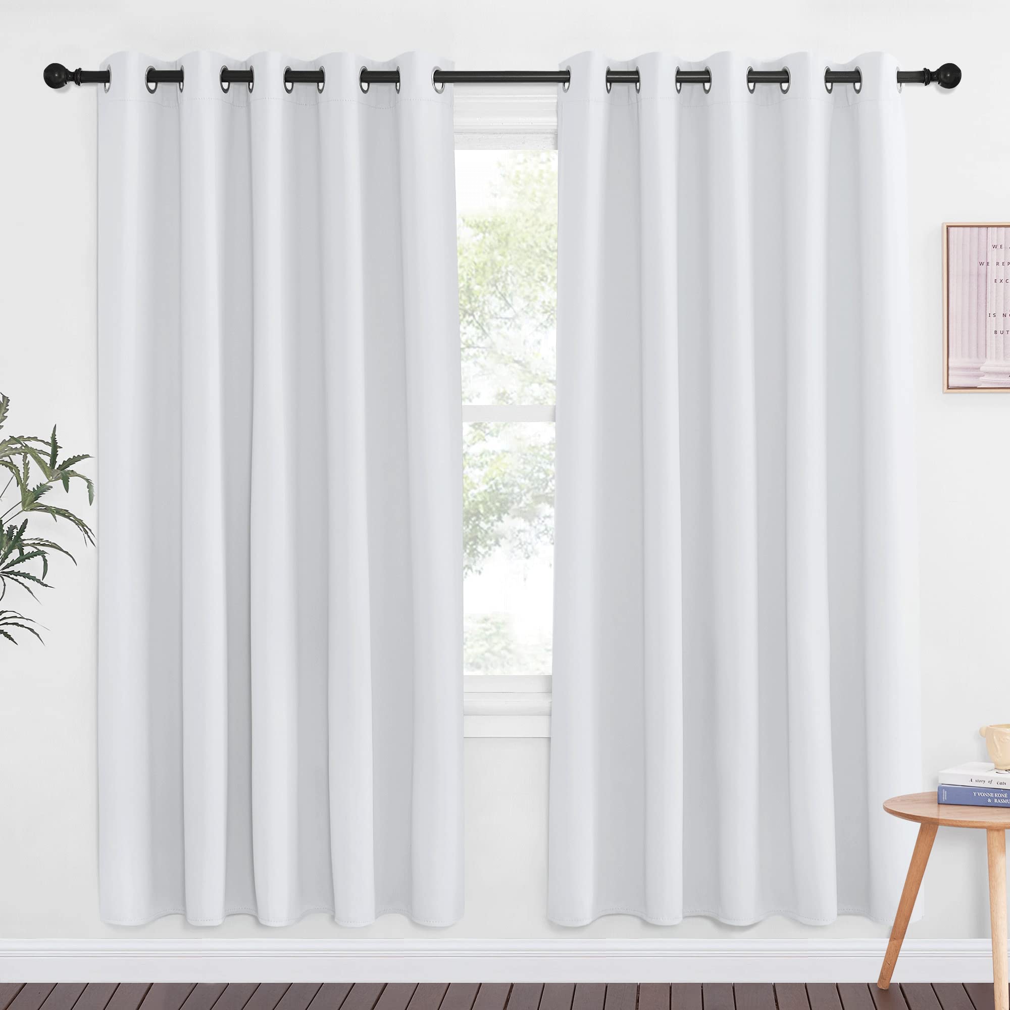 NICETOWN Room Darkening Curtain for Living Room - Easy Care Solid Thermal Insulated Grommet Light Blocking Modern Window Curtain