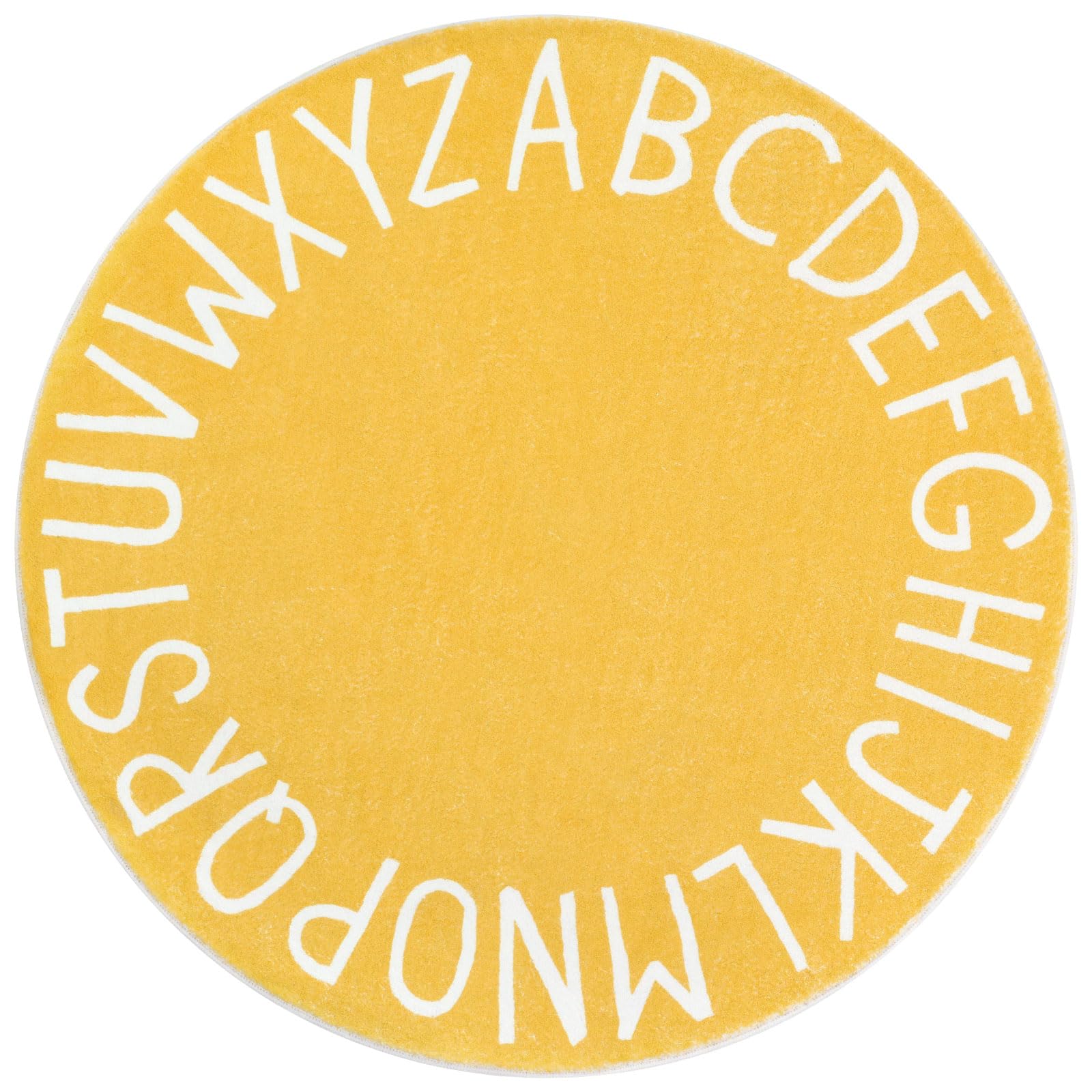 Topotdor Round Kids Play Rug Alphabet Nursery Area Rug Extra Large Soft Crawling Play Mat for Children Toddlers Bedroom (63 inch