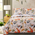 Greenland Home Willow Novelty Forest Animals Reversible Quilt Set, 2-Piece Twin, Natural