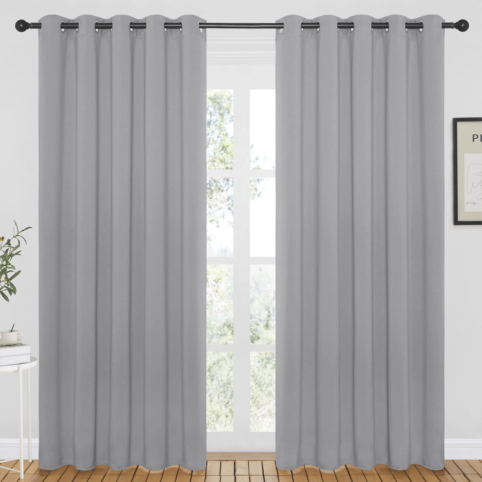 NICETOWN Blackout Curtain Drape 84 inches Length - Light Reducing Thermal Insulated Solid Grommet Blackout Window Treatment for 