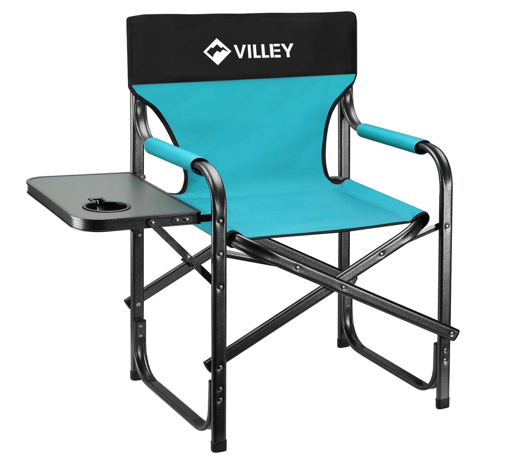 VILLEY Heavy Duty Directors Chair, Folding Camping Chairs, Portable Foldable Chair, for Camp Tailgating Lawn Picnic Fishing Beac