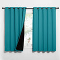 NICETOWN Peacock Teal 100% Blackout Lined Curtains, 2 Thick Layers Completely Blackout Window Treatment Thermal Insulated Drapes