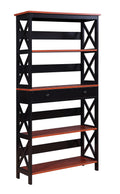 Convenience Concepts Oxford 5 Tier Bookcase with Drawer, Cherry / Black