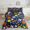Feelyou Sports Theme Bedding Set Full Size Basketball Football Baseball Tennis Comforter Set for Kids Boys Girls Teens Toddler S