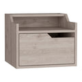 Tuhome Busan Modern Floating Nightstand, Single-Drawer Design with Sleek Two-Tiered Top Shelf Surfaces- Light Grey