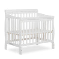 Dream On Me Aden 4-in-1 Convertible Mini Crib In White, Greenguard Gold Certified, Non-Toxic Finish, New Zealand Pinewood, With 