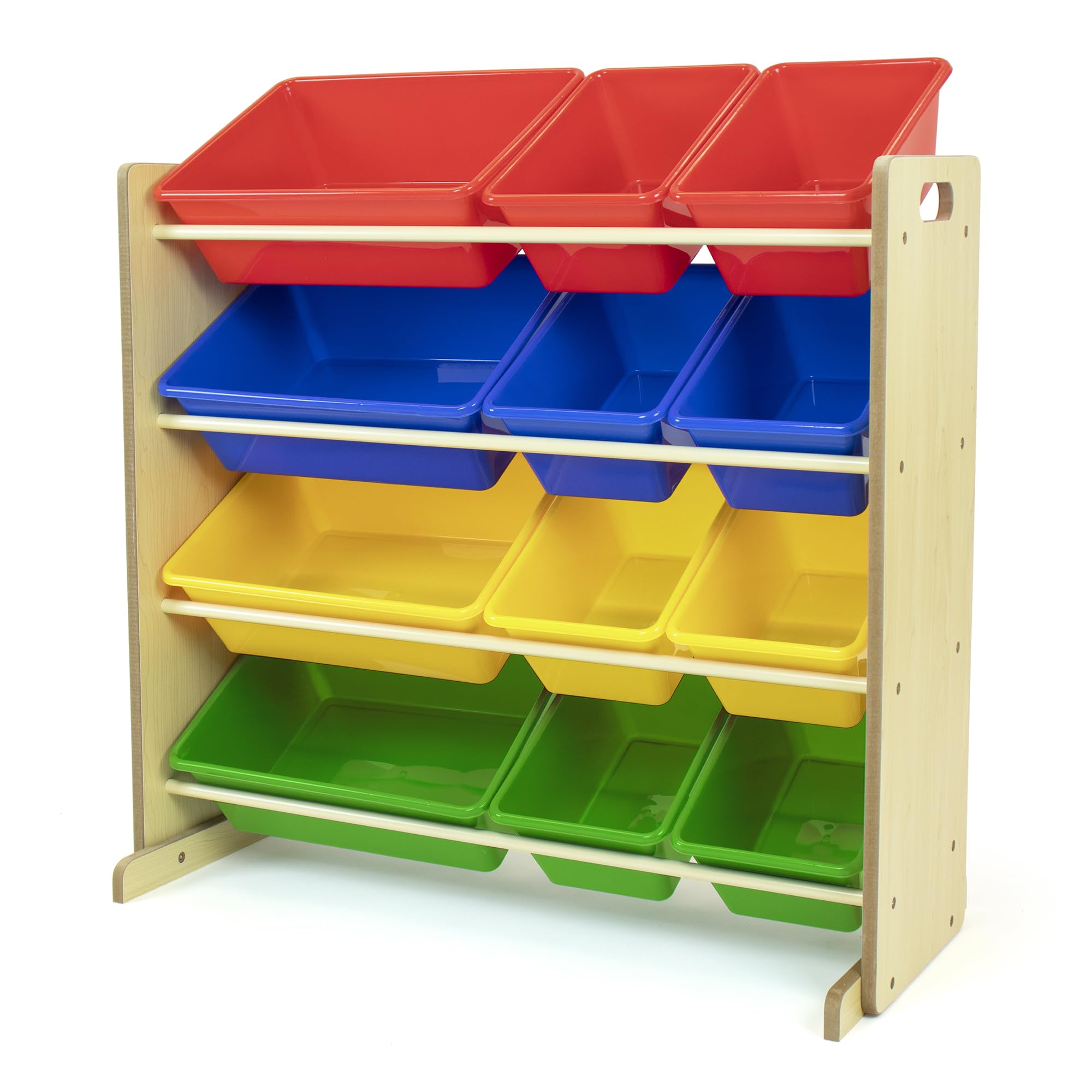 Humble Crew, Natural/Primary Kids Toy Storage Organizer with 12 Plastic Bins, 34*35*15.5inch